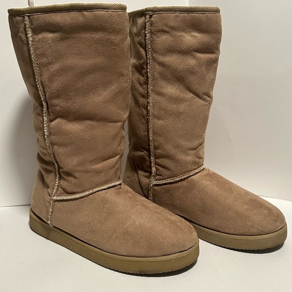 Airwalk Tall Tan Boots Size 12 - Picture 1 of 10